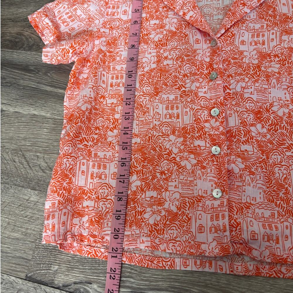 Cynthia Rowley Landscape Linen Shirt Blouse Small Summer Resort - Picture 8 of 8